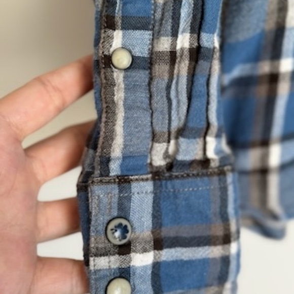 Lucky Brand Men's Western Plaid Classic Fit Shirt Size XL Pearl Snap - Picture 4 of 11